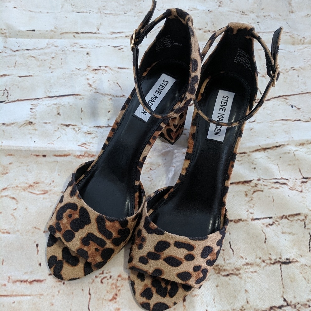 NWOB Steve Madden Minra Leopard Print Sandals - Picture 2 of 8